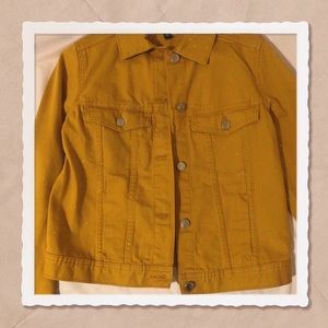 🍒 h&m mustard yellow jean jacket 🍒